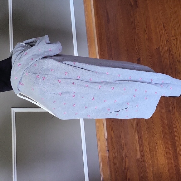 ROXY Gray & Pink Anchor Hoodie Size Medium - Picture 5 of 8